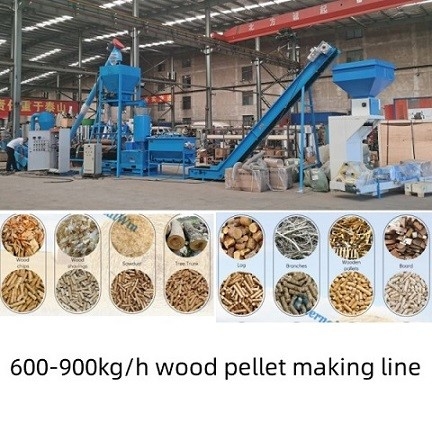 500 - 1000kg / H Wielozadaniowa maszyna do pelletu drzewnego z trocin Linia do produkcji biomasy / pelletu drzewnego