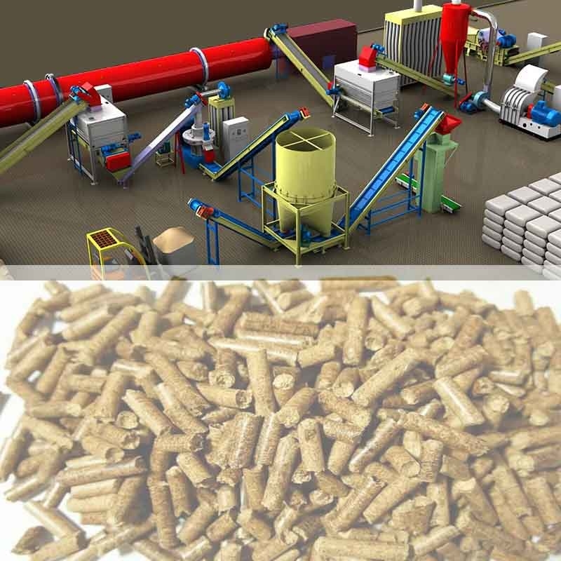 1T/H -5T/H Kompletna linia do produkcji pelletu z biomasy drzewnej Maszyna do produkcji pelletu ogniowego