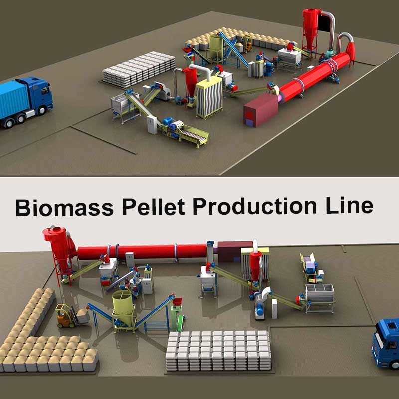 1T/H -5T/H Kompletna linia do produkcji pelletu z biomasy drzewnej Maszyna do produkcji pelletu ogniowego