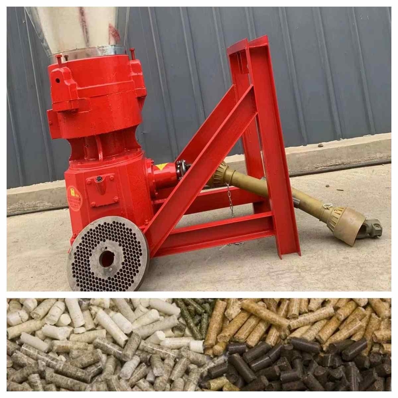 WOM z napędem ciągnika o mocy 10–80 KM, 300 kg/h Młyn do pelletu drzewnego do produkcji pelletu z biomasy o średnicy 6 mm