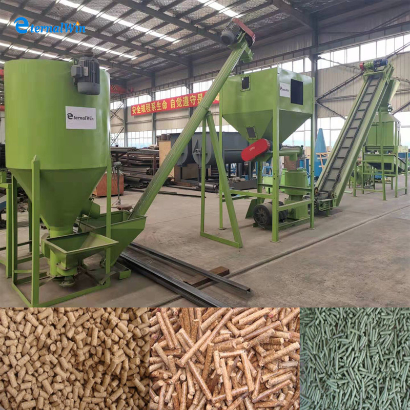 Linia do produkcji granulatu paszowego dla zwierząt 1-10 T/H Maszyna do produkcji pelletu drobiowego dla zwierząt gospodarskich