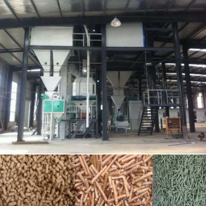 Linia do produkcji granulatu paszowego dla zwierząt 1-10 T/H Maszyna do produkcji pelletu drobiowego dla zwierząt gospodarskich
