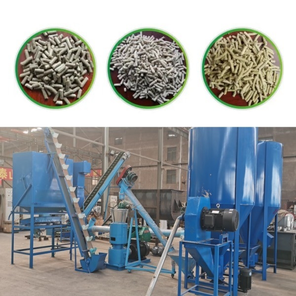 100-1200 kg/H Maszyna do pelletu paszowego dla zwierząt Farma z płaską matrycą do młyna do pelletu Karma dla psów