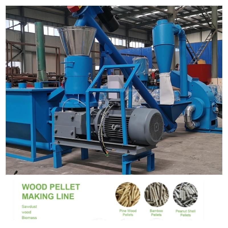 100-1200kg/H Maszyna do pelletu drzewnego 22-55KW Linia do pelletu drzewnego z regulowanym rozmiarem