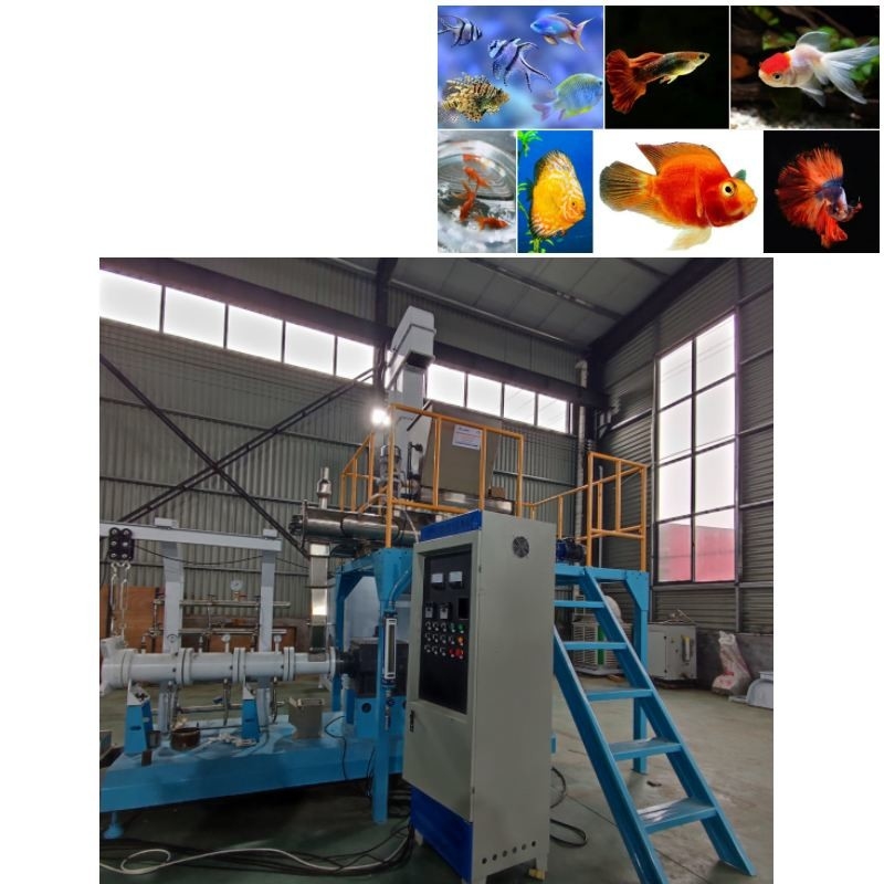 Linia produkcyjna pływającej paszy dla ryb o wydajności 2000 kg/h Podwójna śruba Pływająca maszyna do karmienia ryb