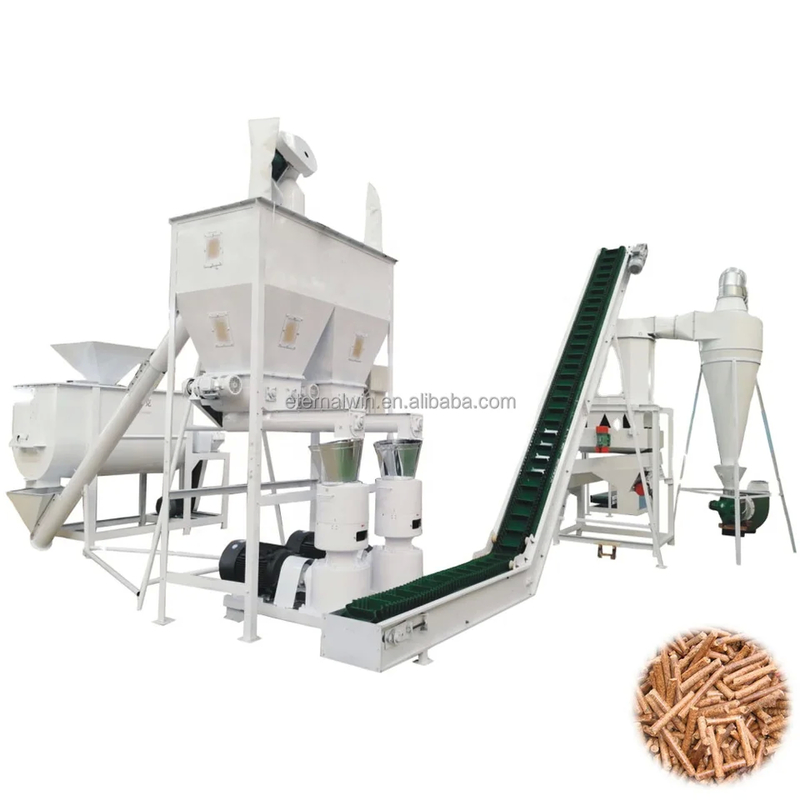 Niestandardowa linia pelletizacji biomasy dla końcowej pelety średnica 6-12 mm Ring Die Pellet Mill
