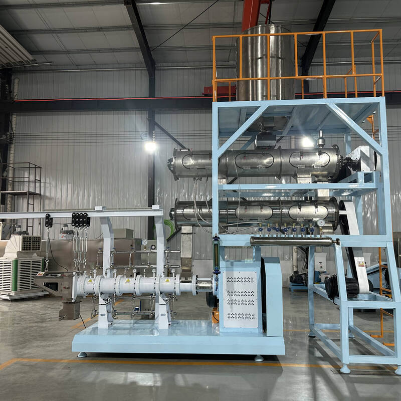 Multifunctional Single Twin Screw Feed Extrusion Line 500kg/h-10t/h For Fish Feed And Pet Food Production